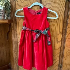 George 6/6x girls Christmas dress with plaid bow